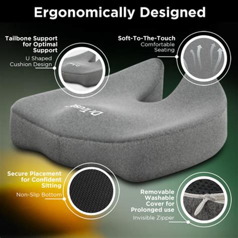 Dr Trust USA Pro Seat Cushion-370 Coccyx Pillow Hip Tailbone Back Pain ...