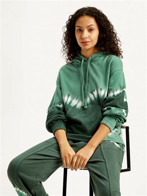 Women's Tie-Dye Green Hooded Sweatshirt – Levis India Store