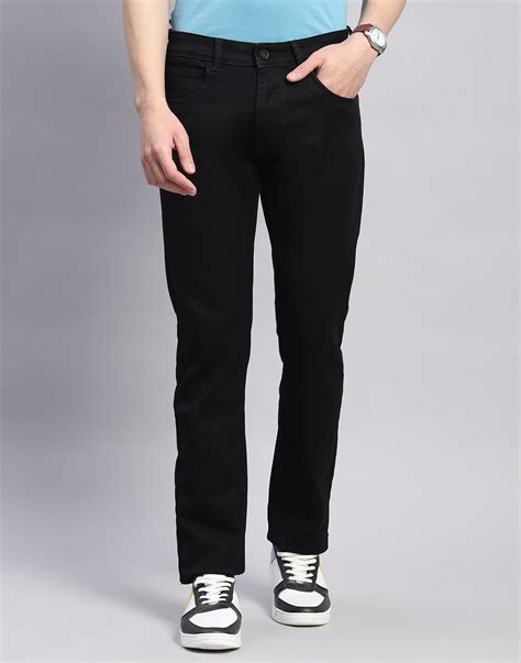 Buy Men Black Light Wash Straight Fit Denim Online in India - Monte Carlo
