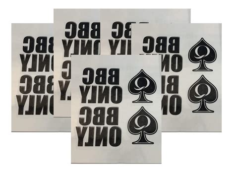Buy 5 Sheet BBC ONLY Queen of Spades Temporary Tattoo Pack Online at ...