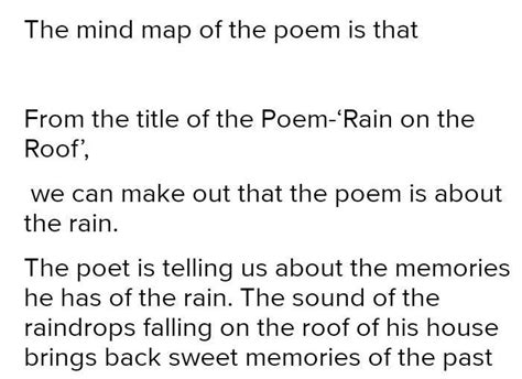 mind map of rain on the roof . Class 9 - Brainly.in
