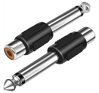 QBM Mono 6.35mm Male to RCA Female Audio Connector (Pack of 2) : Amazon ...