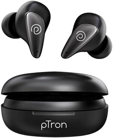 PTron Bassbuds Wave ENC Bluetooth 5.3 Wireless Headphones, 40Hrs Total ...