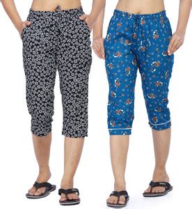 ANJIR Women Black, Blue Capri - Buy ANJIR Women Black, Blue Capri ...