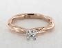 14K Rose Gold Rope Solitaire Engagement Ring-17455r14