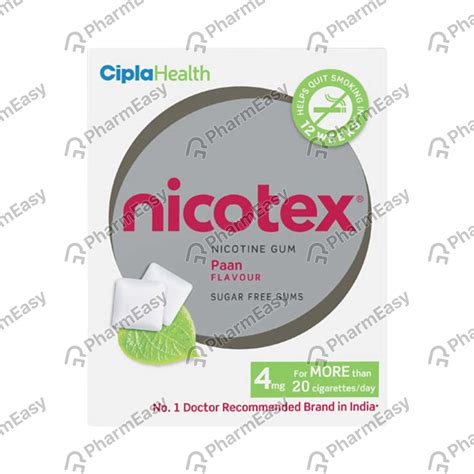 Nicotex 4 MG Chewing Gum (36): Uses, Side Effects, Price & Dosage ...