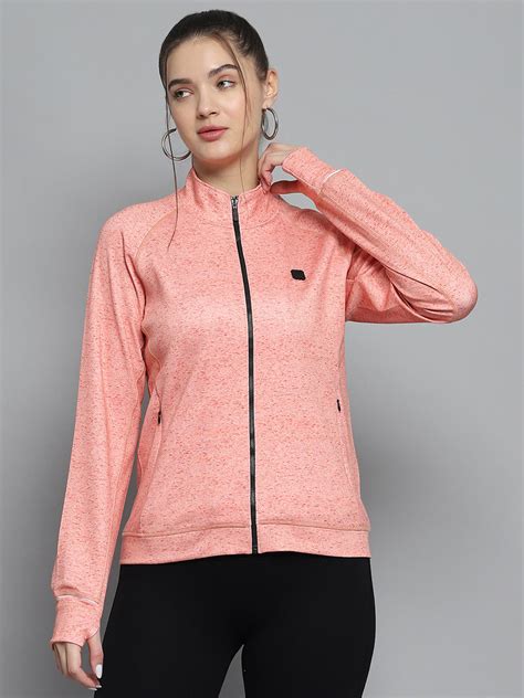 Buy Women Orange Printed Mock Neck Full Sleeve Sweatshirt Online in ...