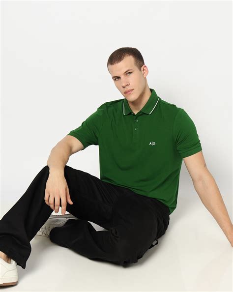 Men Green Basics Slim Fit Polos