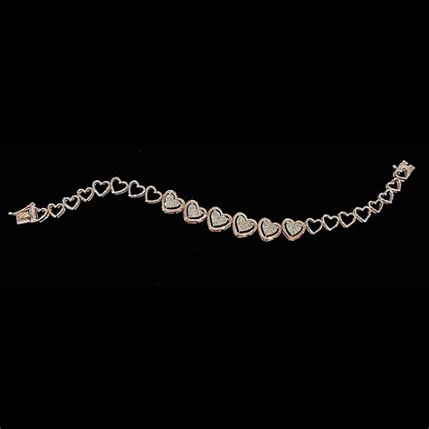 Glitters Flexible Diamond Tennis Bracelet in Rose Gold - Hearts Design ...