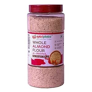 Nutriplato-enriching lives Unblanched Almond Flour Jar, 500 g : Amazon ...