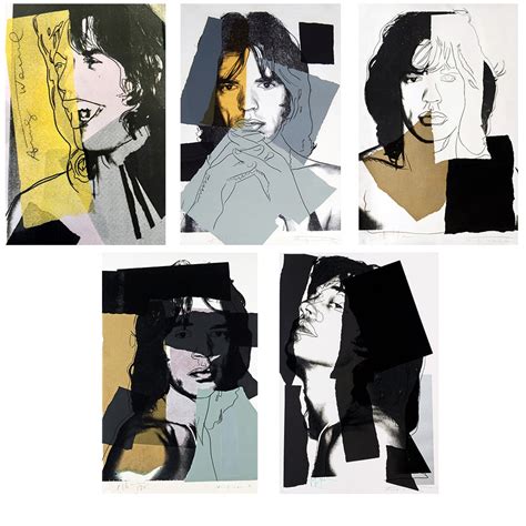 Set of 10 Andy Warhol’s Portraits of Mick Jagger Paintings - Canvas ...