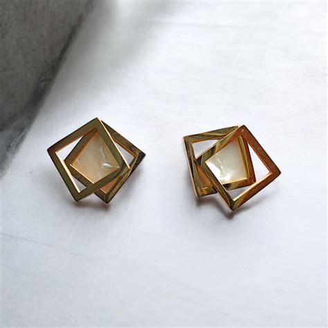 Double Square MOP Studs – Qrated Jewels