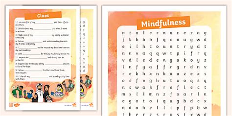 Values Word Search - Mindfulness (teacher made) - Twinkl