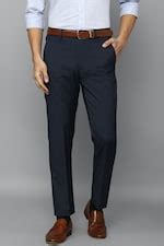 Buy Men Navy Slim Fit Check Flat Front Formal Trousers Online - 867053 ...