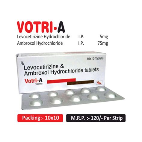 Levocetirizine Di Hcl 5mg + Ambroxol Hcl 60mg Tablets Medblend Pharmac