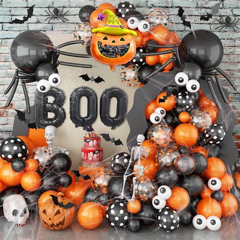 Amazon.com: Halloween Balloon Arch Garland Kit, 126Pcs Black and Orange ...