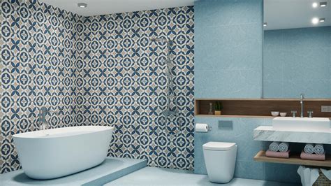Calming Blue Moroccan Tile Bathroom with a Touch of Luxury