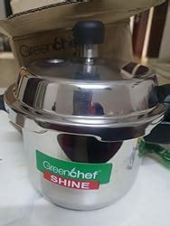 Buy GREENCHEF Shine outer lid Stainless steel Pressure cooker 3 litre ...