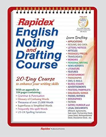 Buy RAPIDEX ENGLISH WRITING COURSE Book Online at Low Prices in India ...