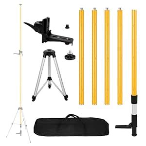 DMITER 12 Ft/3.7 M Adjustable Telescoping Laser Pole, Laser Level Pole ...