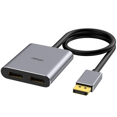 Fairikabe DisplayPort Splitter Adapter 4K60Hz for Dual Monitor Display ...