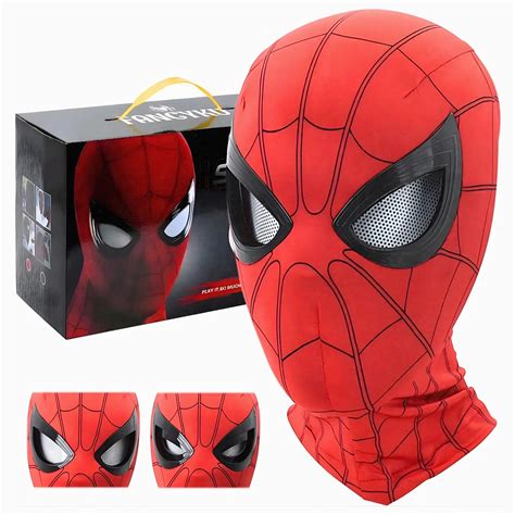 Spiderman Mask with Movable Eyes - Light-Up Cosplay Mask for Kids & Ad ...