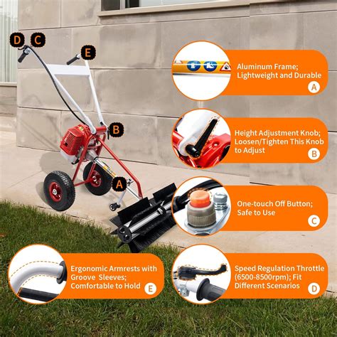 Offabing Sweeper Broom Walk Behind, Gas Powered Snow Sweeper India | Ubuy