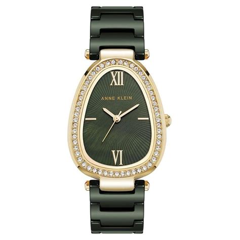 Buy Online Anne Klein Quartz Analog Green Dial Green Ceramic Strap ...