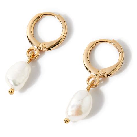 Buy Gold Plated Pearl Huggie Hoops Earring - Accessorize India