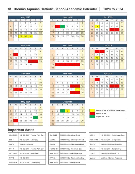 CALENDAR - St. Thomas Aquinas Catholic School - International Falls, MN