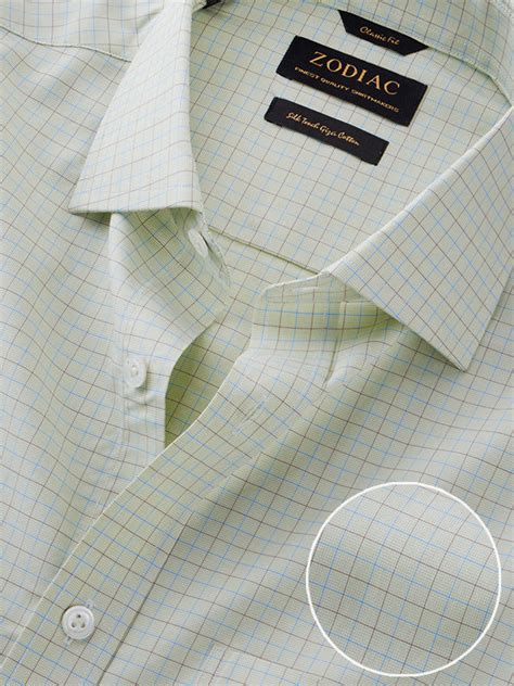 Buy Barboni Olive Check Half Sleeve Classic Fit Classic Formal Egyptian ...