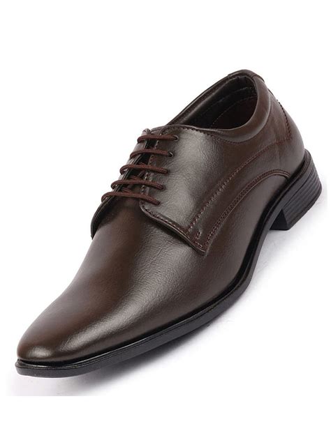 Shop Men Brown Formal Office Dress Lace Up Derby Shoes Online – FAUSTO.in
