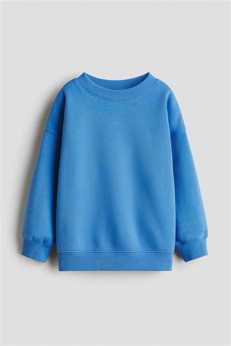 Oversized brushed-inside sweatshirt - Bright blue - Kids | H&M IN