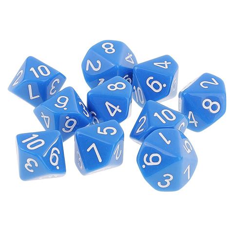 10pcs 10 Sided Dice D10 Acrylic Dice for Table Games | eBay