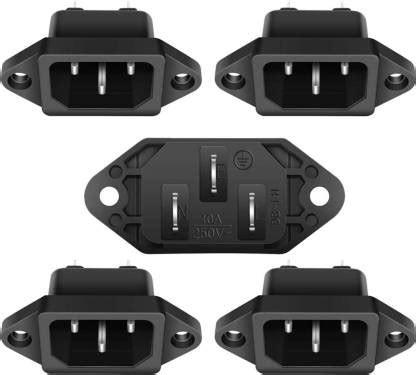 NEXT GEEK AC 250V 10A IEC 320 C14 Panel Mount Plug 3 Pins Inlet Power ...