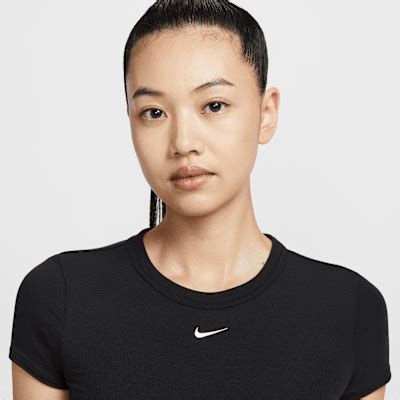 Nike Sportswear Chill Knit Women's Tight Short-Sleeve Cropped Mini-Rib ...