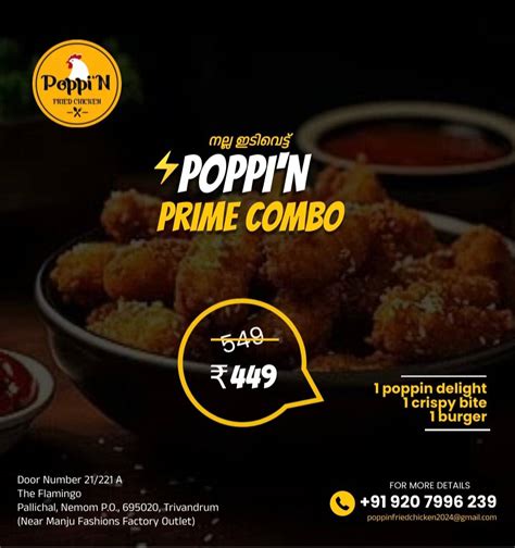 Menu at POPPIN FRIED CHICKEN, Thiruvananthapuram