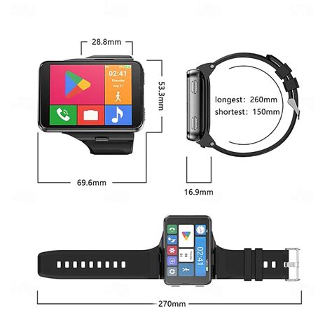 APPLLP Max Smart Watch 2.88 inch Smartwatch Fitness Running Watch 4G ...