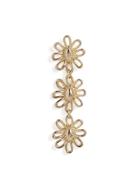Gold Plated Floral Elegance Statement Drop Earrings – Priyaasi