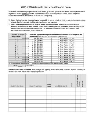Alternative Household Income Form - Fill and Sign Printable Template Online