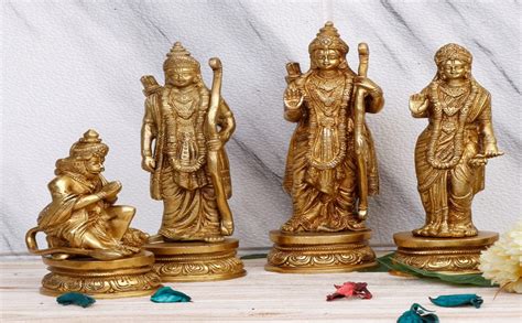 ARTVARKO? Ram Darbar Brass Statue Shree Ram Ji Sita Laxman Hanuman Home ...