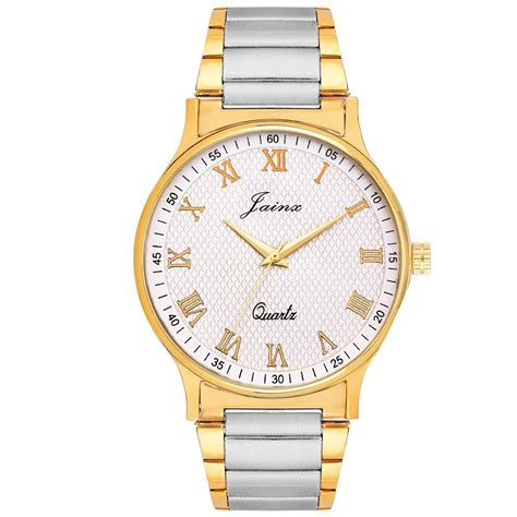 jainx Roman Number Premium Golden Chain Gift Analog Wrist Watch for Men ...