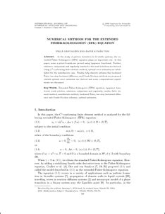 Numerical methods for the extended Fisher-Kolmogorov (EFK) equation ...