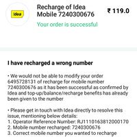 [Resolved] Idea — refund wrong recharge balance