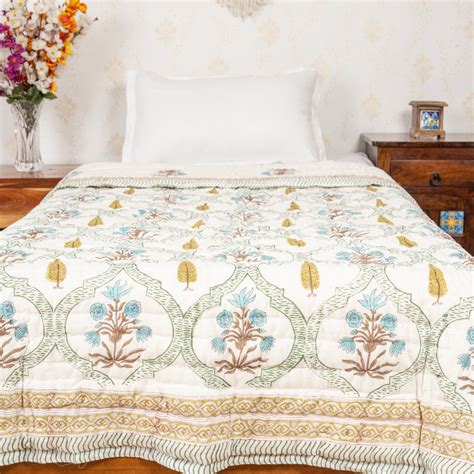 Buy hand made single bed Jaipuri Razai (Quilts) from Rajasthan online