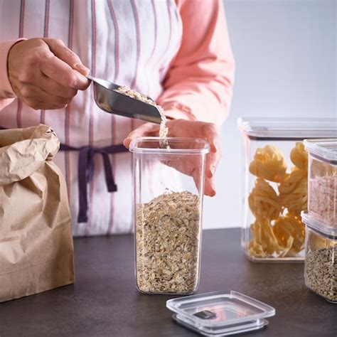 KORALLVIPPA dry food jar with lid, set of 6, transparent - IKEA
