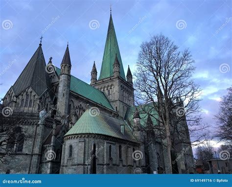 Nidaros Cathedral/Nidarosdomen, Trondheim, Norway. Stock Photo - Image ...
