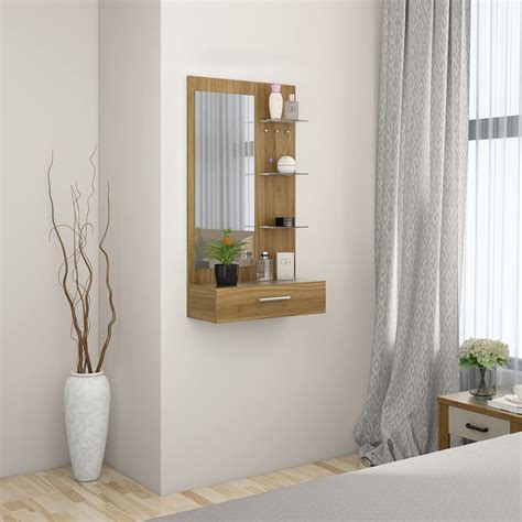 Home Centre Quadro Wall Mounted Dresser Mirror with Drawer - Brown ...