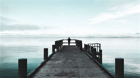 Wallpaper alone, loneliness, pier hd, picture, image
