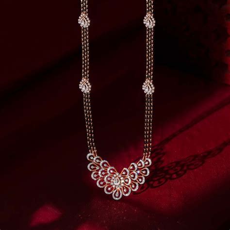 Buy Contemporary Diamond Mangalsutra in 18KT Rose Gold OTN23V07 Online ...